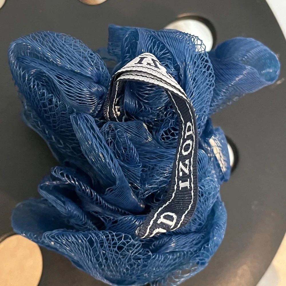 IZOD Sport Mesh Bath Sponge for Men – Navy Blue Loofah / NEW